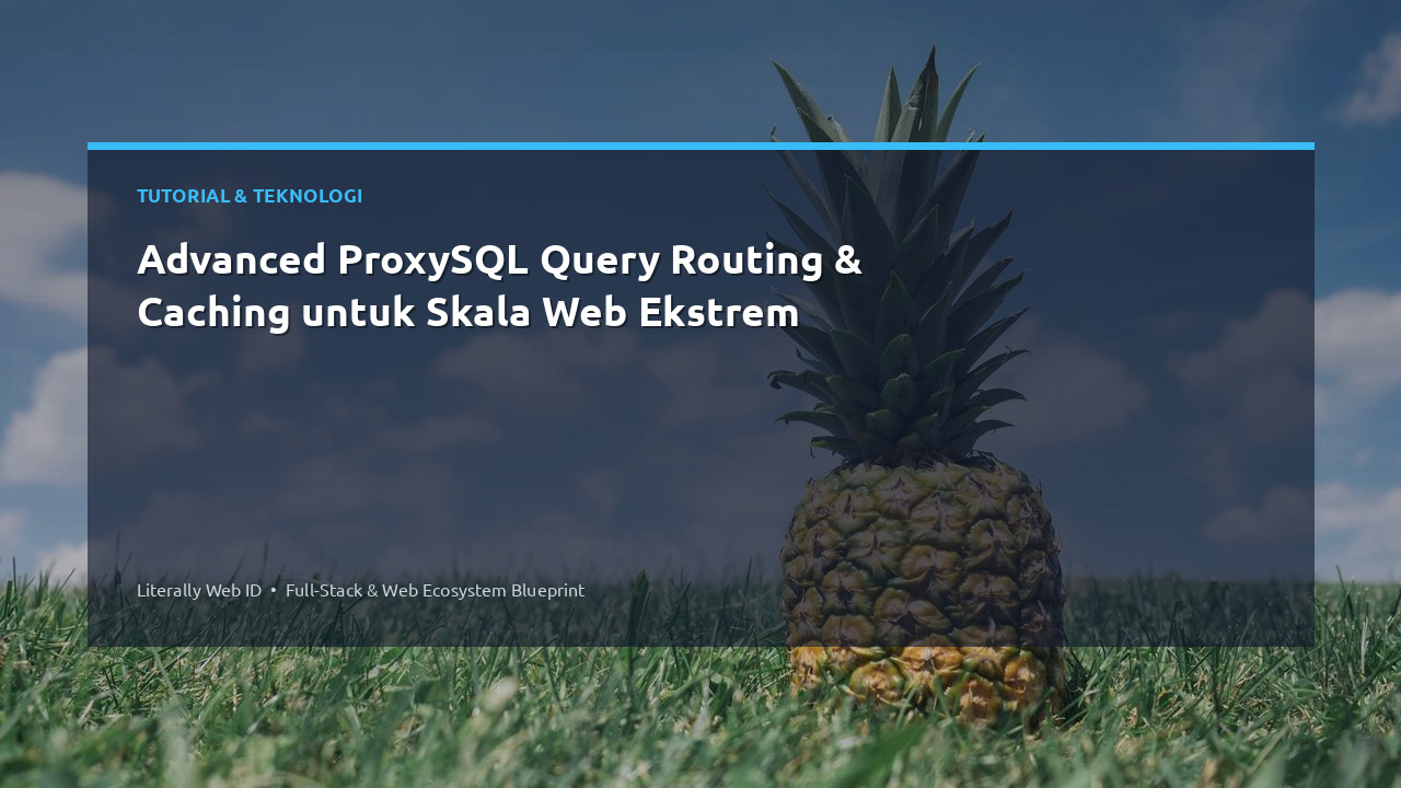 Advanced ProxySQL Query Routing & Caching untuk Skala Web Ekstrem