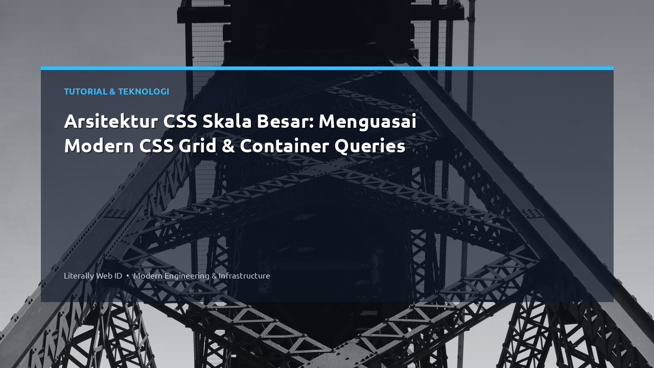 Arsitektur CSS Skala Besar: Menguasai Modern CSS Grid & Container Queries