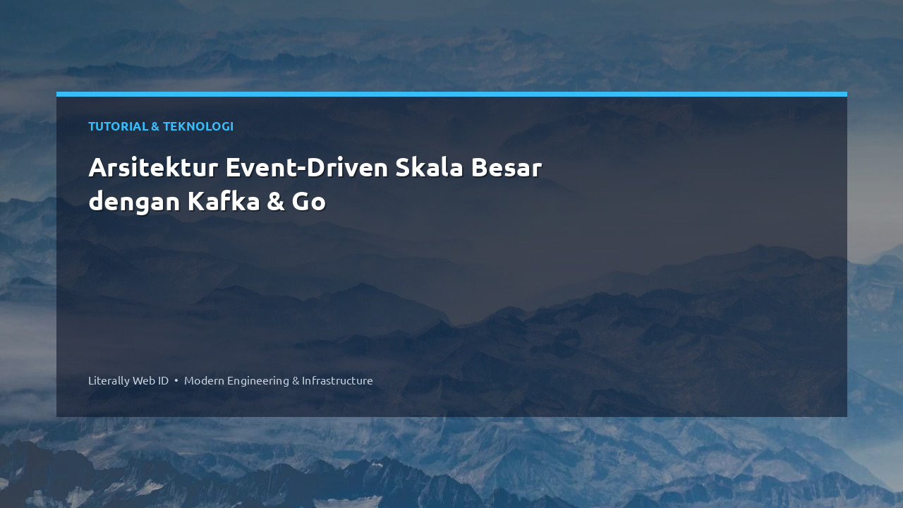 Arsitektur Event-Driven Skala Besar dengan Kafka & Go