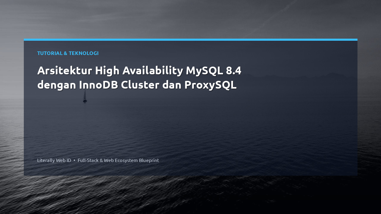 Arsitektur High Availability MySQL 8.4 dengan InnoDB Cluster dan ProxySQL
