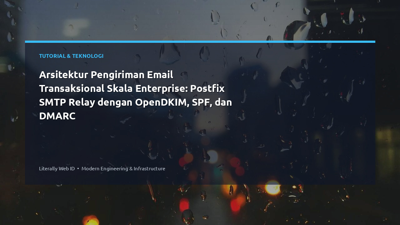 Arsitektur Pengiriman Email Transaksional Skala Enterprise: Postfix SMTP Relay dengan OpenDKIM, SPF, dan DMARC