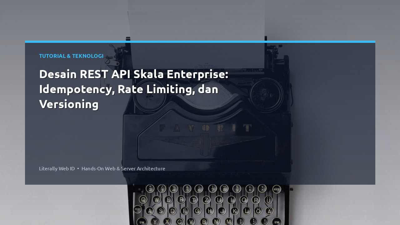 Desain REST API Skala Enterprise: Idempotency, Rate Limiting, dan Versioning