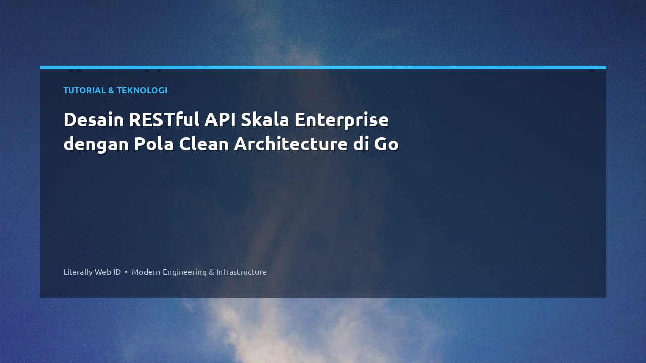 Desain RESTful API Skala Enterprise dengan Pola Clean Architecture di Go