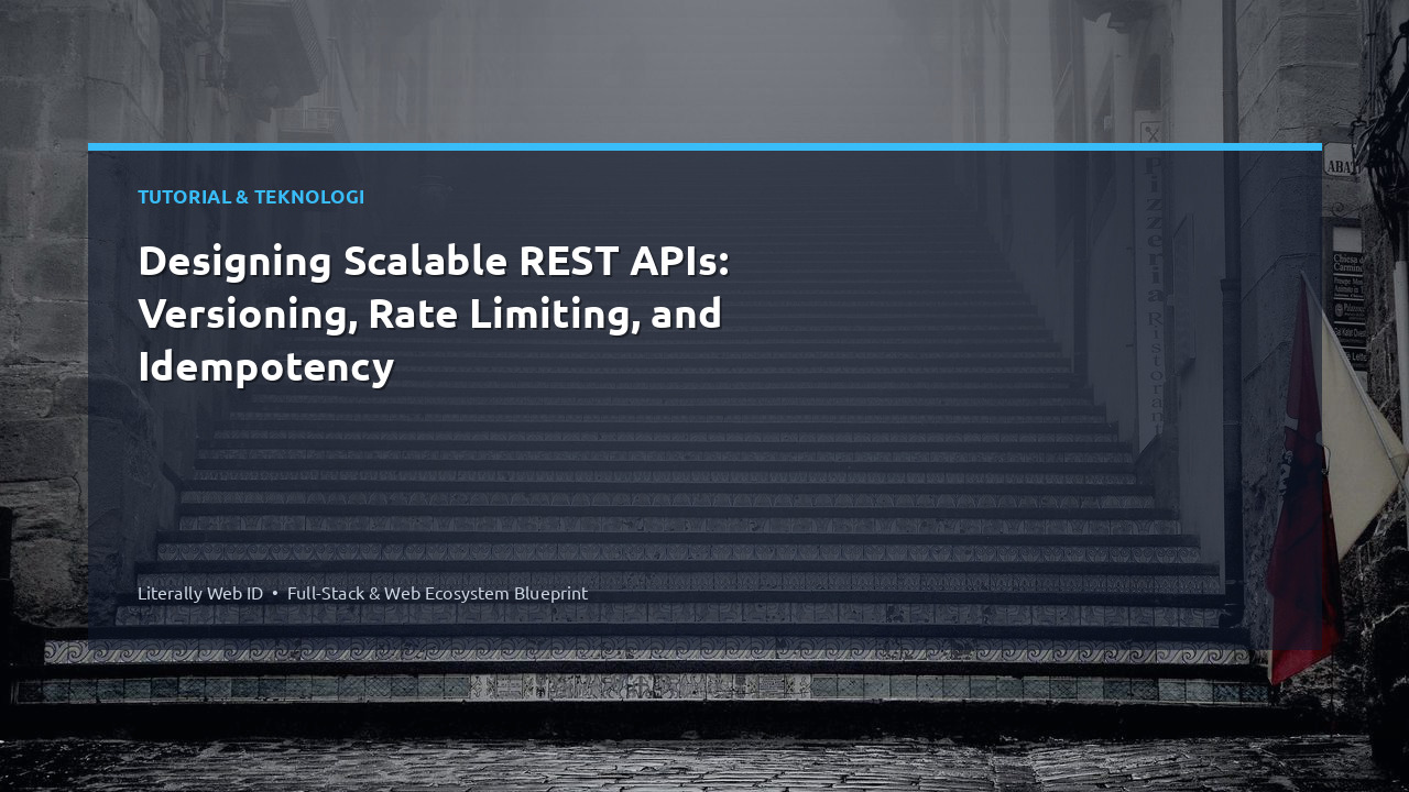 Designing Scalable REST APIs: Versioning, Rate Limiting, and Idempotency