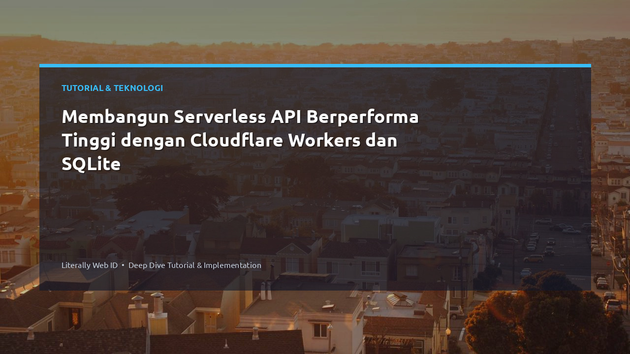 Membangun Serverless API Berperforma Tinggi dengan Cloudflare Workers dan SQLite