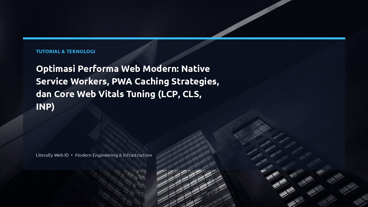Optimasi Performa Web Modern: Native Service Workers, PWA Caching Strategies, dan Core Web Vitals Tuning (LCP, CLS, INP)